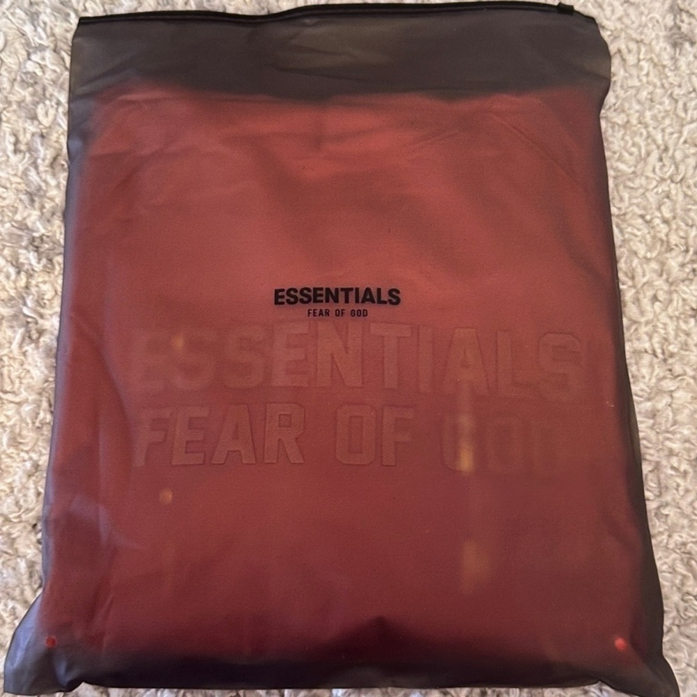 Fear of God ESSENTIALS Coral Orange Hoodie Large Pullover NWT - Picture 3 of 4
